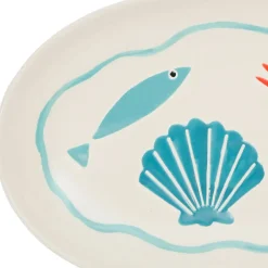 Fabrique de Styles Plats Et Saladiers*Plat ovale en grès 31x15cm - La Mer