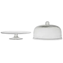 Fabrique de Styles Plats Et Saladiers*Plat sur pied avec cloche d30xh25cm en verre - gaia