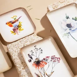 Fabrique de Styles Plateaux*Plateau carré en fer 16x16cm - Rouge-Gorge