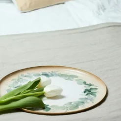 Fabrique de Styles Plateaux*Plateau en fer rond eucalyptus d35cm