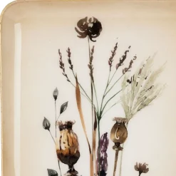 Fabrique de Styles Plateaux*Plateau fleur en fer 15.5x30.5cm - Floral