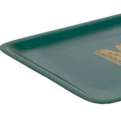 Fabrique de Styles Plateaux*Plateau "merci" en fer émeraude et moutarde 30x15cm - Pop'S