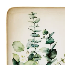 Fabrique de Styles Plateaux*Plateau rectangulaire vert et doré 15x25.5cm en fer - eucalyptus classic