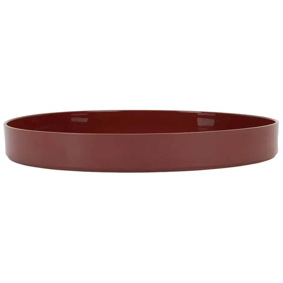 Fabrique de Styles Plateaux*Plateau rond rouge et jaune d33cm - Bistrot Des Amis