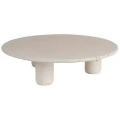 Fabrique de Styles Plateaux*Plateau sur pied en ciment écru moucheté d30cm - Organic