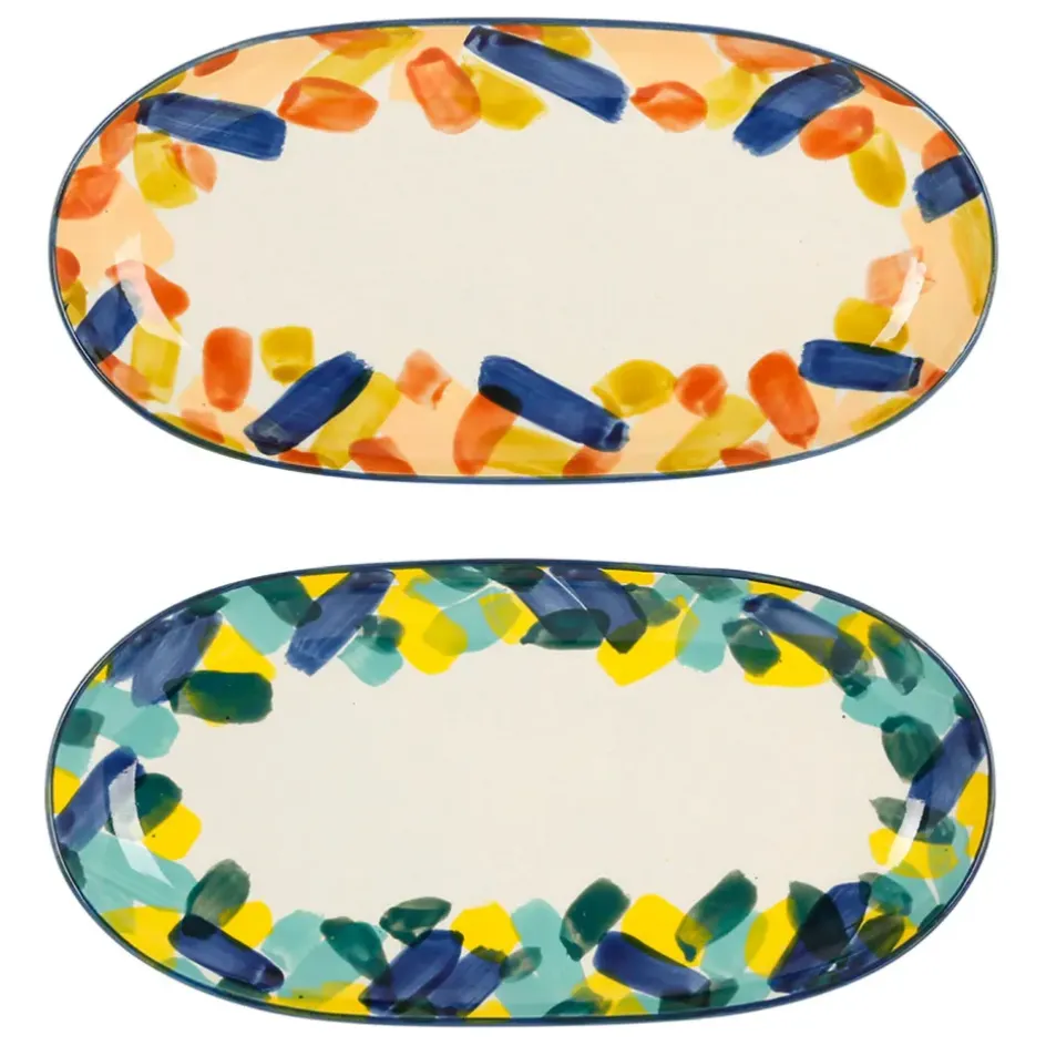 Fabrique de Styles Plats Et Saladiers*Plats ovales x2 en grès - belle vie