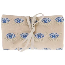 Fabrique de Styles Pochettes Et Housses*Pochette à bijoux de voyage creme oeil en velours coton 20x24cm