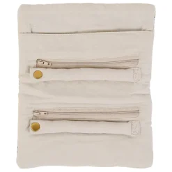 Fabrique de Styles Pochettes Et Housses*Pochette à bijoux de voyage creme oeil en velours coton 20x24cm