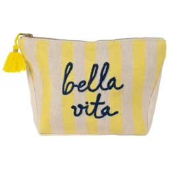 Fabrique de Styles Pochettes Et Housses*Pochette bordee Bella en coton jaune et bleu - Medi