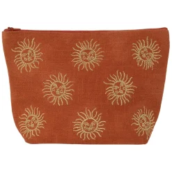 Fabrique de Styles Pochettes Et Housses*Pochette brodée en coton terracotta et doré - Allegra