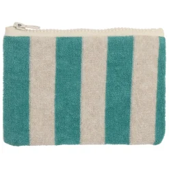 Fabrique de Styles Pochettes Et Housses*Pochette en coton rayée émeuraude et blanc - Palma