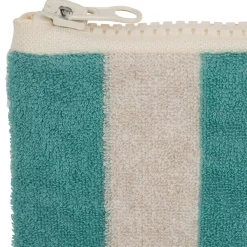 Fabrique de Styles Pochettes Et Housses*Pochette en coton rayée émeuraude et blanc - Palma