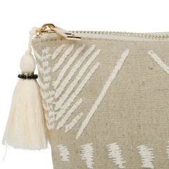 Fabrique de Styles Pochettes Et Housses*Pochette en lin naturel et blanc - Golden nat