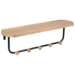 Fabrique de Styles Patères*Porte manteau avec étagère en fer noir et bois - Atelier