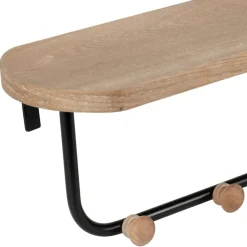 Fabrique de Styles Patères*Porte manteau avec étagère en fer noir et bois - Atelier