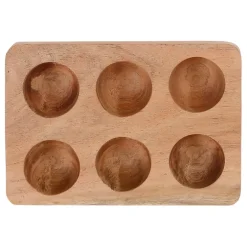 Fabrique de Styles Ustensibles De Cuisine*Porte œufs 6 socles en acacia 16x10cm - Dalbert