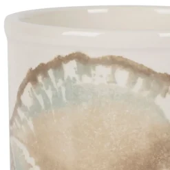 Fabrique de Styles Petits Rangements*Porte ustensiles en faïence bleu et beige - Bord De Mer