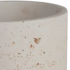 Fabrique de Styles Pots Et Bocaux*Pot avec couvercle en ciment écru moucheté h16.5cm - Organic