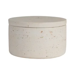 Fabrique de Styles Pots Et Bocaux*Pot avec couvercle en ciment écru moucheté h6.5cm - Organic