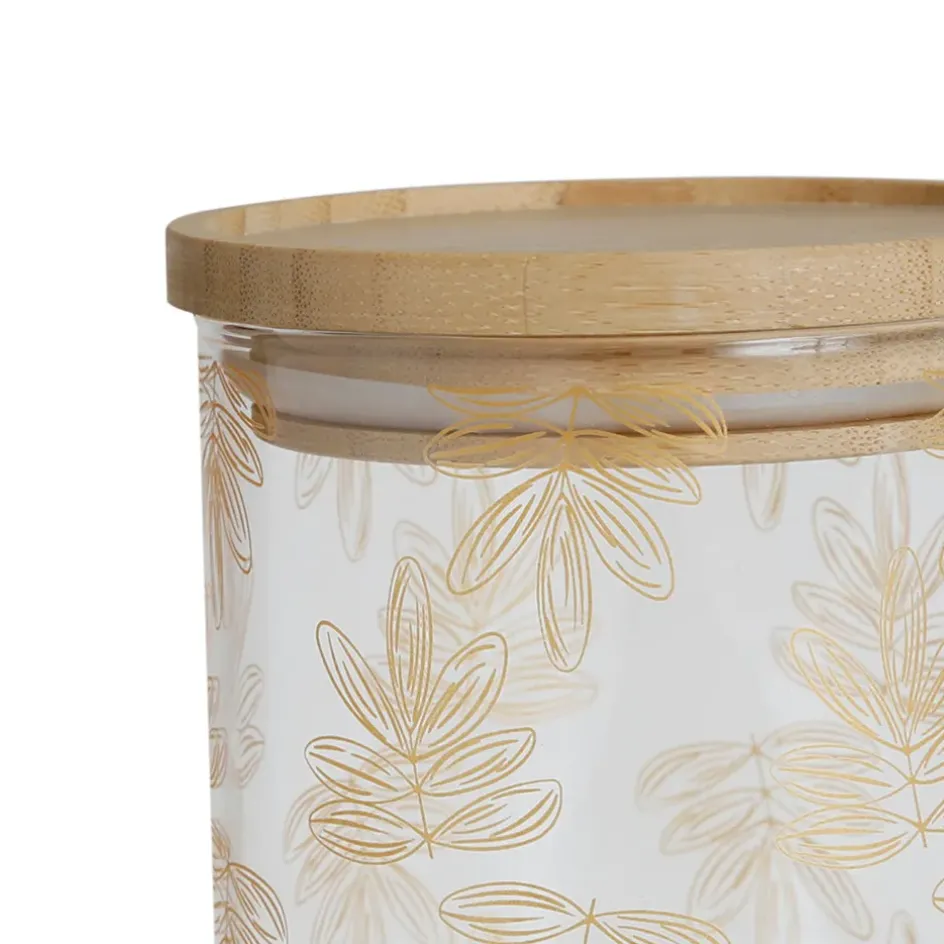 Fabrique de Styles Pots Et Bocaux*Pot Flaural en verre avec couvercle en bambou D9.5Xh11Cm (modèle moyen)