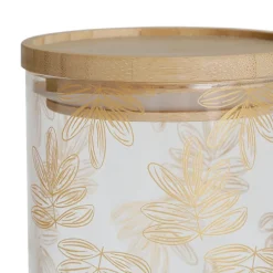 Fabrique de Styles Pots Et Bocaux*Pot Flaural en verre avec couvercle en bambou D9.5Xh21Cm (grand modèle)