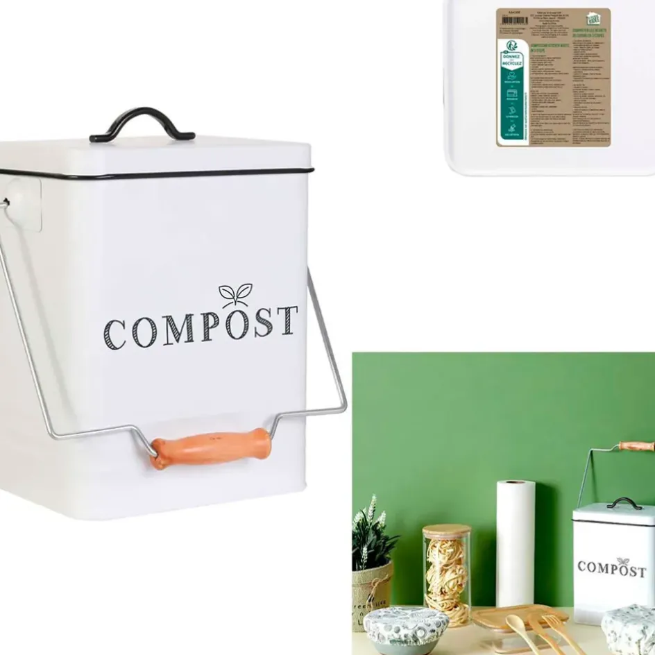 Fabrique de Styles Poubelles*Poubelle à compost en métal 5L