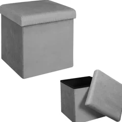 Fabrique de Styles Poufs Et Tabourets*Pouf coffre pliable en velours côtelé - Julia