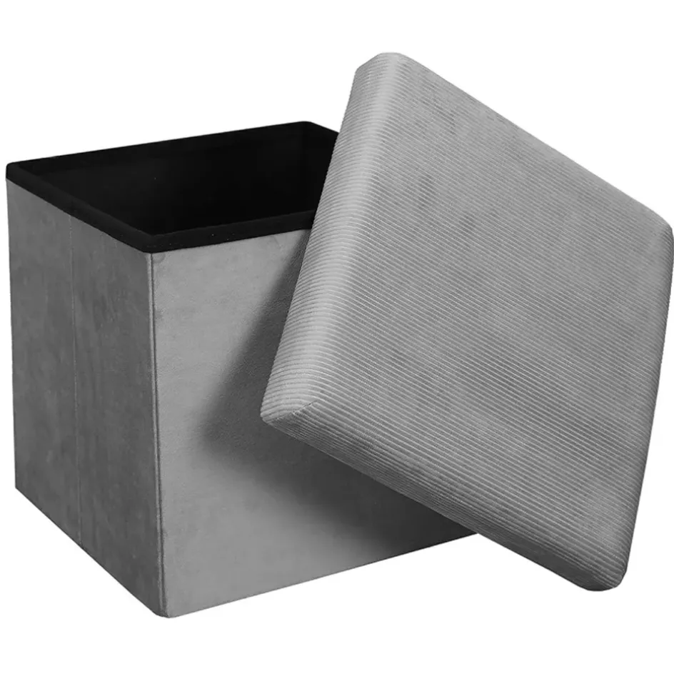 Fabrique de Styles Poufs Et Tabourets*Pouf coffre pliable en velours côtelé - Julia