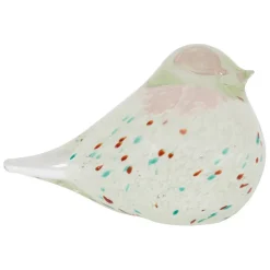 Fabrique de Styles Petits Objets Déco*Presse papier moineau en verre vert et rose - Serin