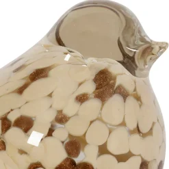 Fabrique de Styles Petits Objets Déco*Presse papier moineau en verre beige et doré - Serin