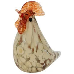 Fabrique de Styles Petits Objets Déco*Presse-papier coq en verre et rouge