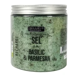 Fabrique de Styles Condiments Et Épices*Recharge de sel de mer parmesan et basilic 600gr