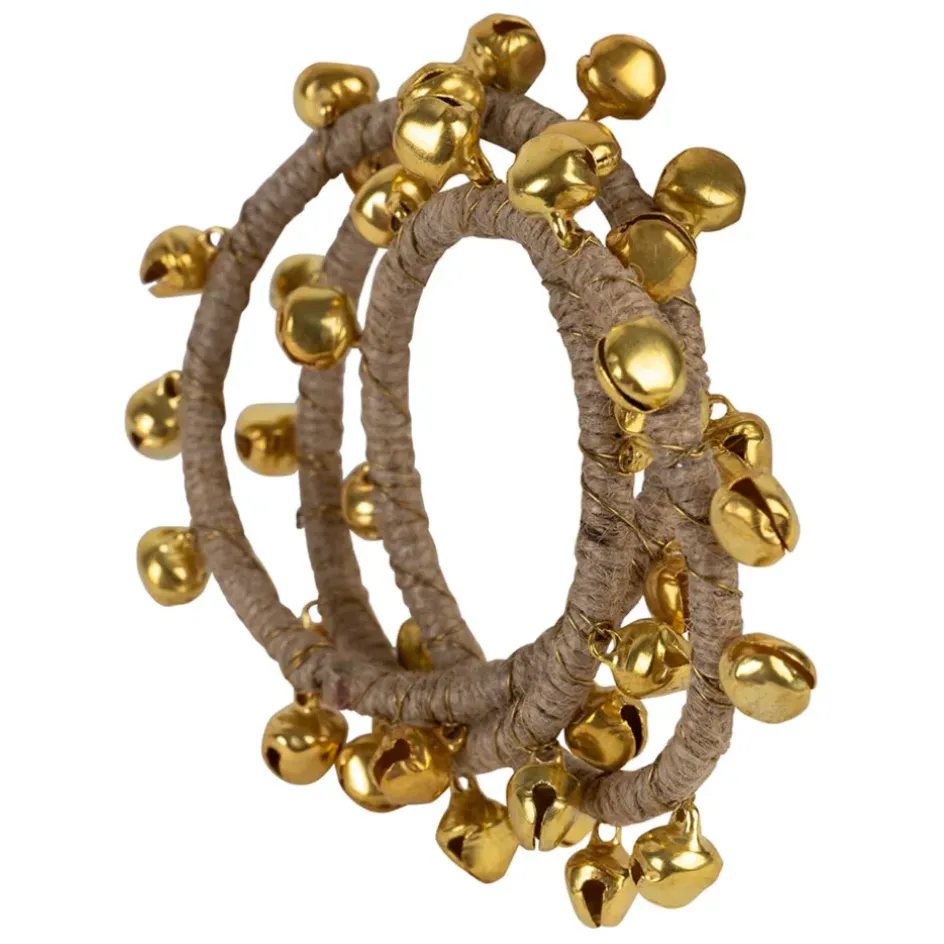 Fabrique de Styles Serviettes De Table*Rond de serviette en fer et jute - Clochette