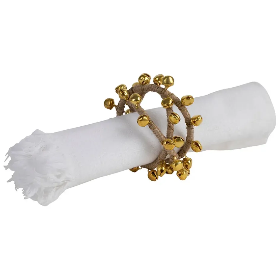 Fabrique de Styles Serviettes De Table*Rond de serviette en fer et jute - Clochette