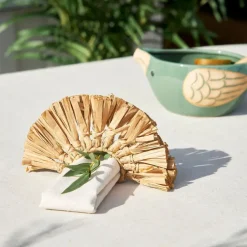Fabrique de Styles Serviettes De Table*Rond de serviette en raphia et fer