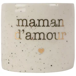 Fabrique de Styles Serviettes De Table*Rond de serviette maman en grès moucheté d3cm