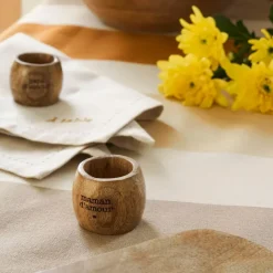 Fabrique de Styles Serviettes De Table*Rond de serviette maman en manguier - Famille