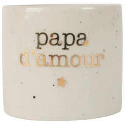 Fabrique de Styles Serviettes De Table*Rond de serviette papa en grès moucheté d3cm