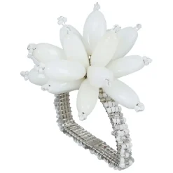 Fabrique de Styles Serviettes De Table*Rond serviette fleuri d4cm fer et verre