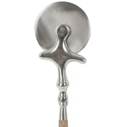 Fabrique de Styles Ustensibles De Cuisine*Roulette à pizza en inox et acacia - art