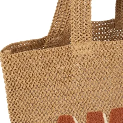 Fabrique de Styles Sacs Et Cabas*Sac brodé "amore" en corde de papier naturel et terracotta - Lumi