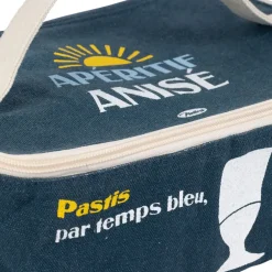 Fabrique de Styles Sacs*Sac isotherme en coton bleu et jaune - Pastis