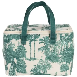 Fabrique de Styles Sacs*Sac isotherme en coton écru et palmiers émeraude - Mocoa