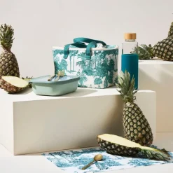 Fabrique de Styles Sacs*Sac isotherme en coton écru et palmiers émeraude - Mocoa