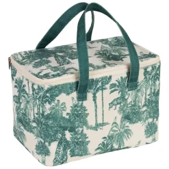 Fabrique de Styles Sacs*Sac isotherme en coton écru et palmiers émeraude - Mocoa