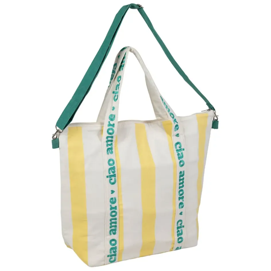 Fabrique de Styles Sacs Et Cabas*Sac isotherme en coton rayé jaune et blanc - Medi