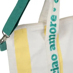Fabrique de Styles Sacs Et Cabas*Sac isotherme en coton rayé jaune et blanc - Medi