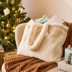 Fabrique de Styles Sacs Et Cabas*Sac tote bag peluché écru - Adalie