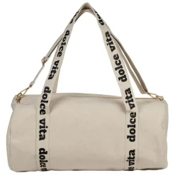 Fabrique de Styles Sacs Et Cabas*Sac week-end dolce vita en lin et coton écru et noir - Bowling