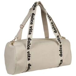 Fabrique de Styles Sacs Et Cabas*Sac week-end dolce vita en lin et coton écru et noir - Bowling